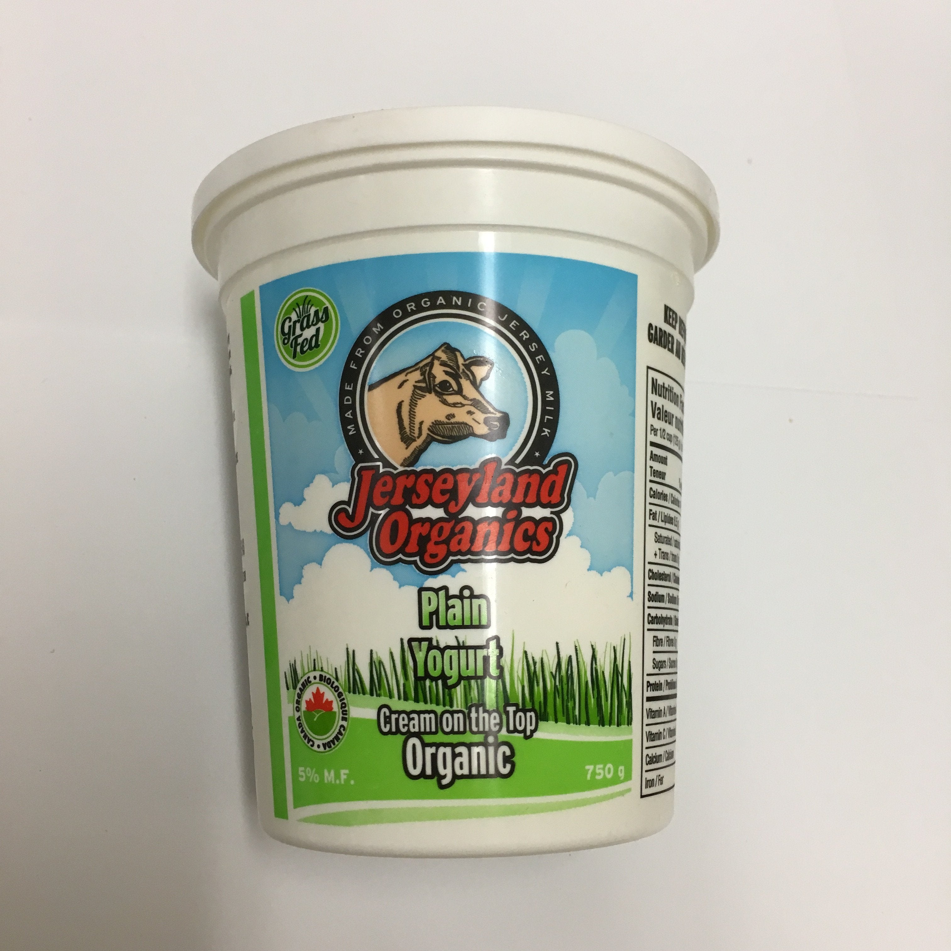 Jerseyland 750g Organic Plain Yogurt