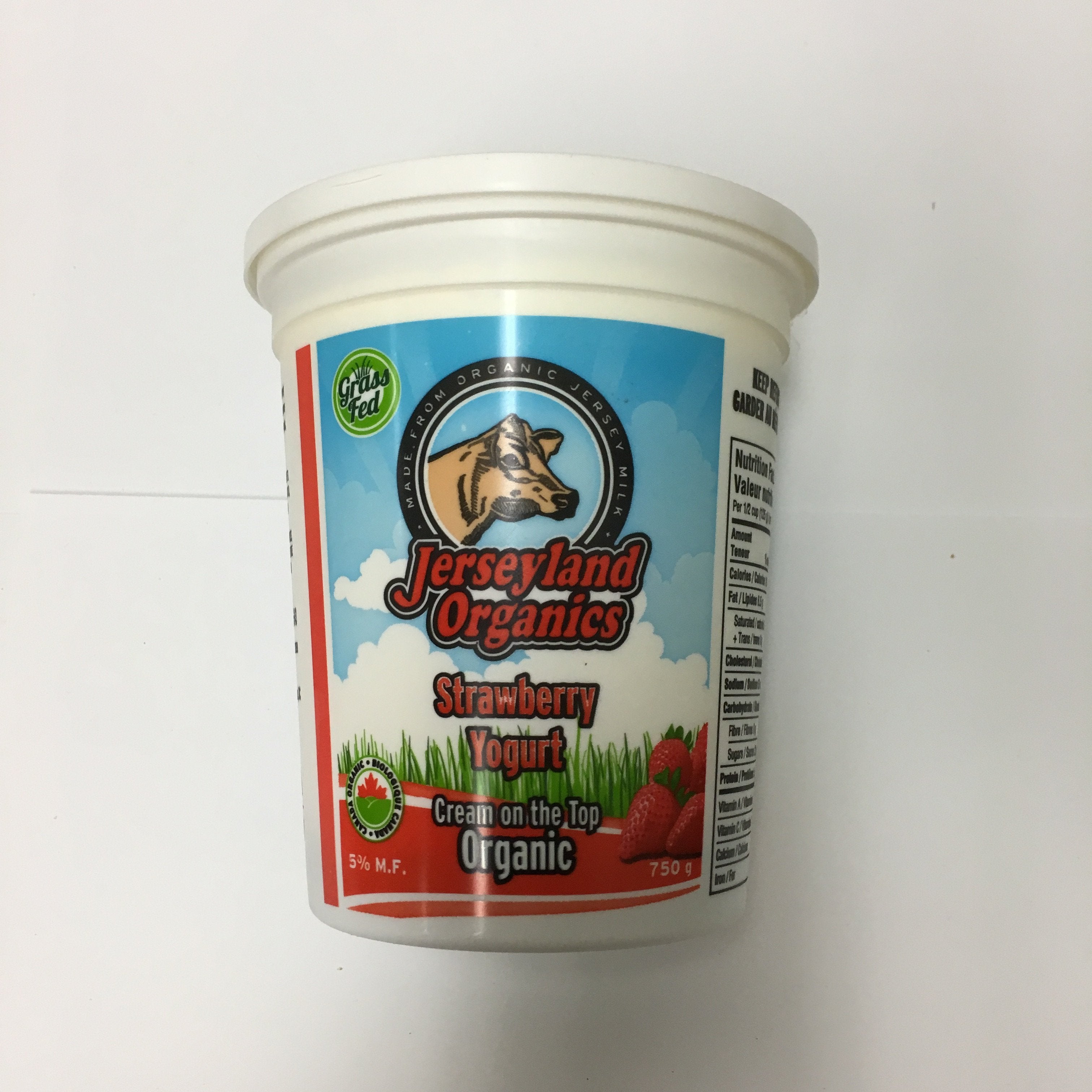 Jerseyland Organics 750g Strawberry Yogurt